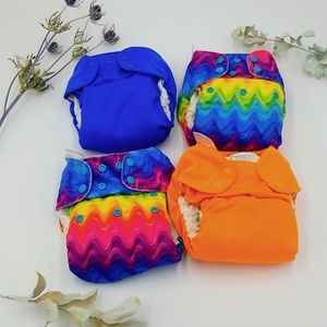 4 Simplex OS Cloth Diapers Organic & Alva Inserts